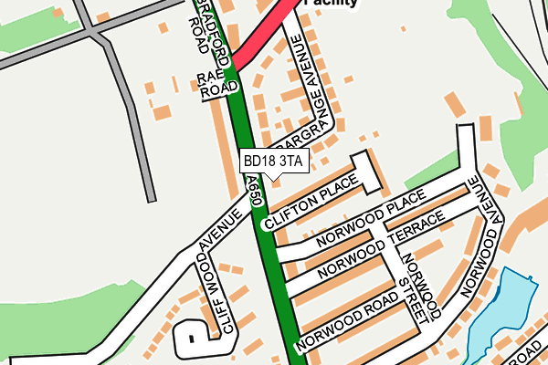 BD18 3TA map - OS OpenMap – Local (Ordnance Survey)