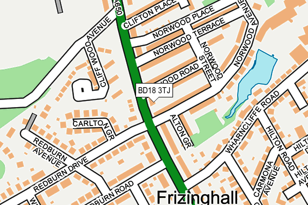 BD18 3TJ map - OS OpenMap – Local (Ordnance Survey)