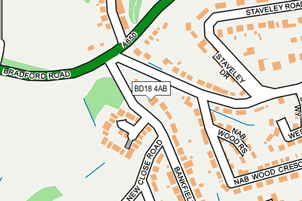 BD18 4AB map - OS OpenMap – Local (Ordnance Survey)