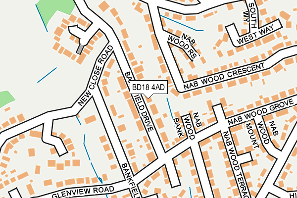 BD18 4AD map - OS OpenMap – Local (Ordnance Survey)