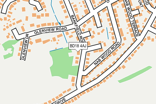 BD18 4AJ map - OS OpenMap – Local (Ordnance Survey)