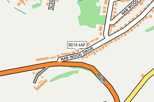 BD18 4AP map - OS OpenMap – Local (Ordnance Survey)