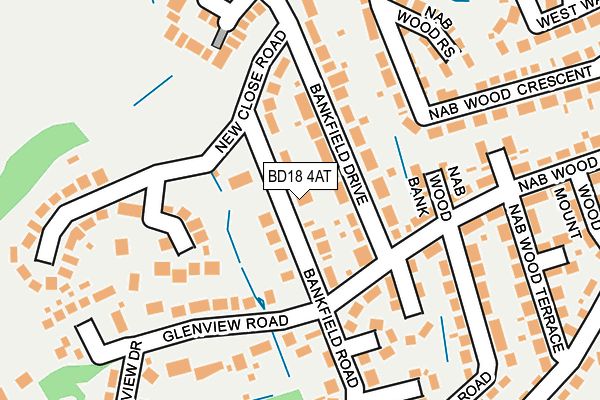 BD18 4AT map - OS OpenMap – Local (Ordnance Survey)