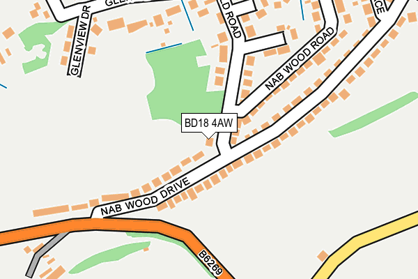 BD18 4AW map - OS OpenMap – Local (Ordnance Survey)