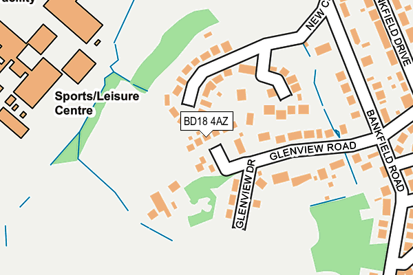 BD18 4AZ map - OS OpenMap – Local (Ordnance Survey)