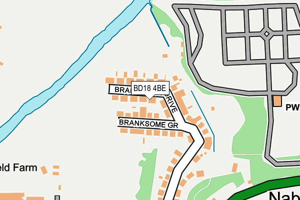BD18 4BE map - OS OpenMap – Local (Ordnance Survey)