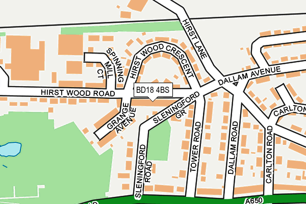 BD18 4BS map - OS OpenMap – Local (Ordnance Survey)