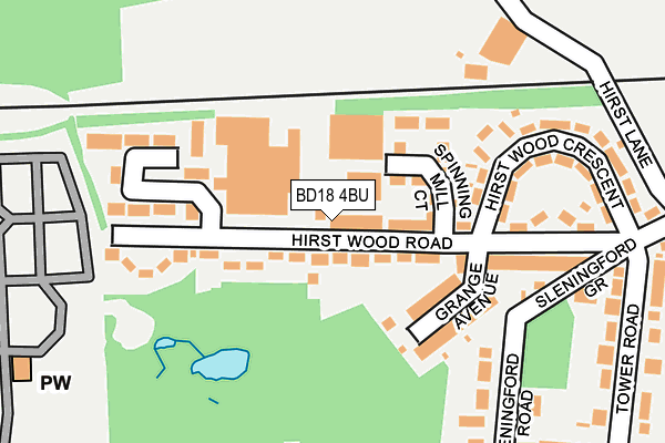 BD18 4BU map - OS OpenMap – Local (Ordnance Survey)