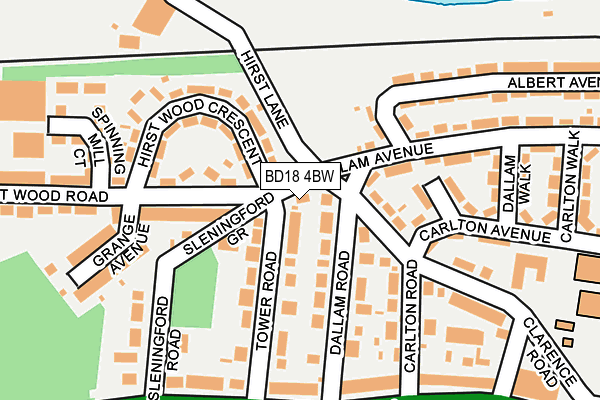 BD18 4BW map - OS OpenMap – Local (Ordnance Survey)