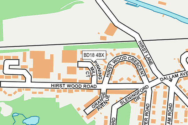 BD18 4BX map - OS OpenMap – Local (Ordnance Survey)