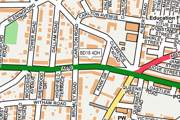 BD18 4DH map - OS OpenMap – Local (Ordnance Survey)
