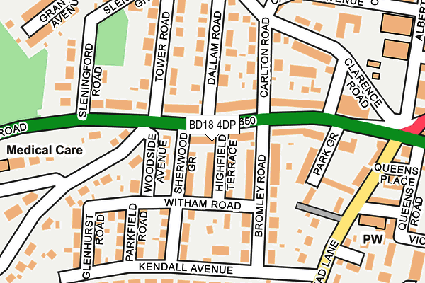 BD18 4DP map - OS OpenMap – Local (Ordnance Survey)