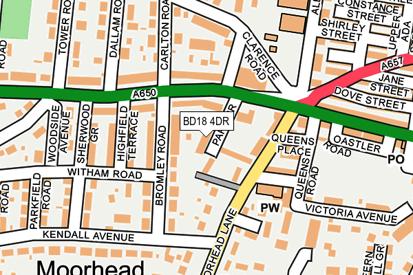 BD18 4DR map - OS OpenMap – Local (Ordnance Survey)