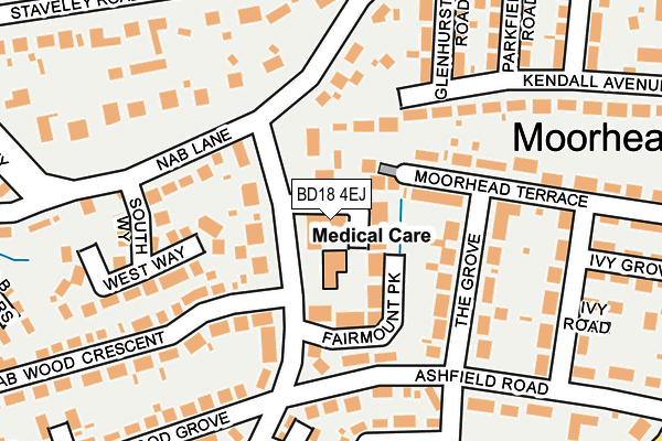 BD18 4EJ map - OS OpenMap – Local (Ordnance Survey)