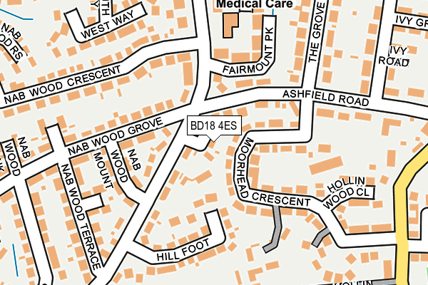 BD18 4ES map - OS OpenMap – Local (Ordnance Survey)