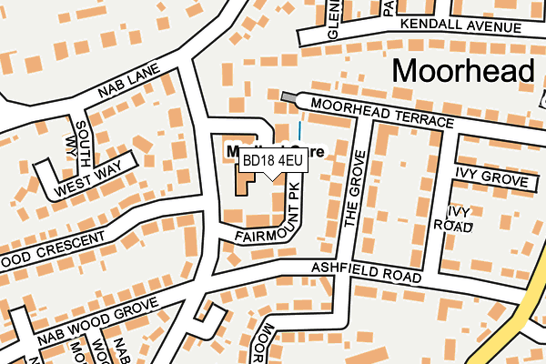 BD18 4EU map - OS OpenMap – Local (Ordnance Survey)