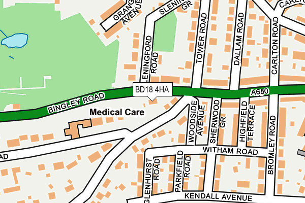 BD18 4HA map - OS OpenMap – Local (Ordnance Survey)