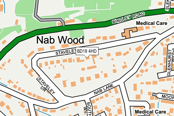 Map of MOORFIELD ESTATES LIMITED at local scale