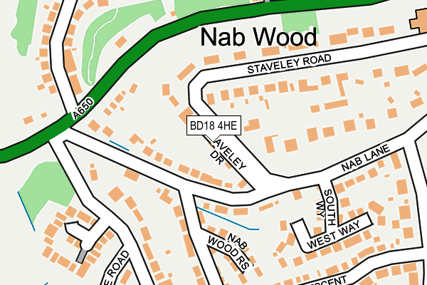 BD18 4HE map - OS OpenMap – Local (Ordnance Survey)