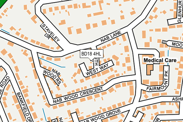 BD18 4HL map - OS OpenMap – Local (Ordnance Survey)