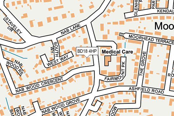 BD18 4HP map - OS OpenMap – Local (Ordnance Survey)