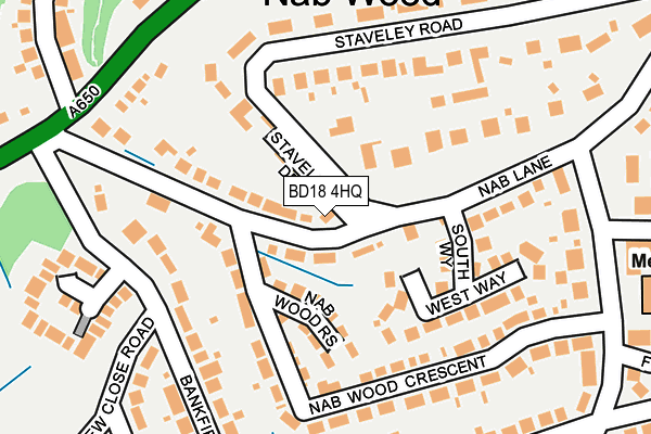 BD18 4HQ map - OS OpenMap – Local (Ordnance Survey)