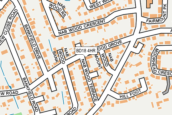 BD18 4HR map - OS OpenMap – Local (Ordnance Survey)