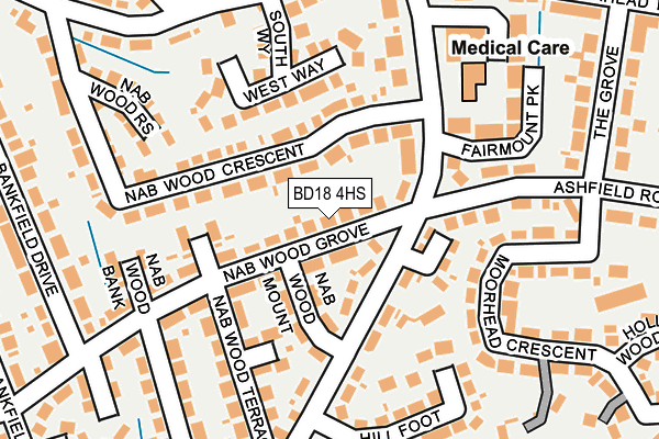 BD18 4HS map - OS OpenMap – Local (Ordnance Survey)