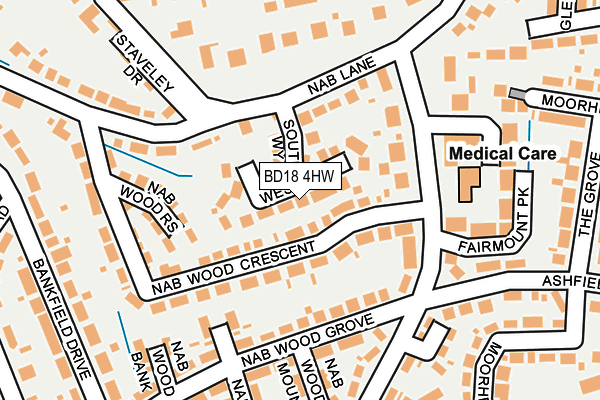 BD18 4HW map - OS OpenMap – Local (Ordnance Survey)