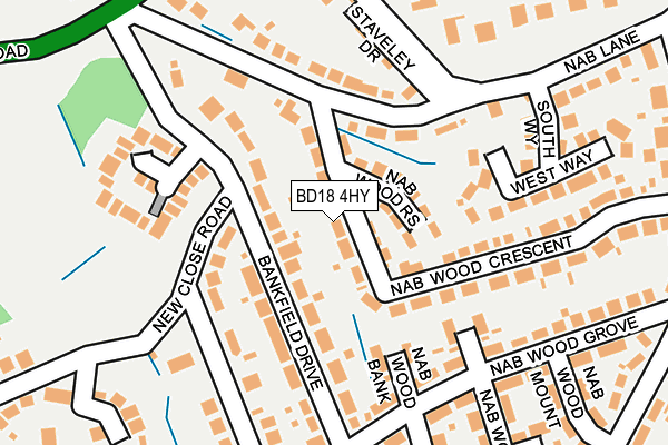 BD18 4HY map - OS OpenMap – Local (Ordnance Survey)