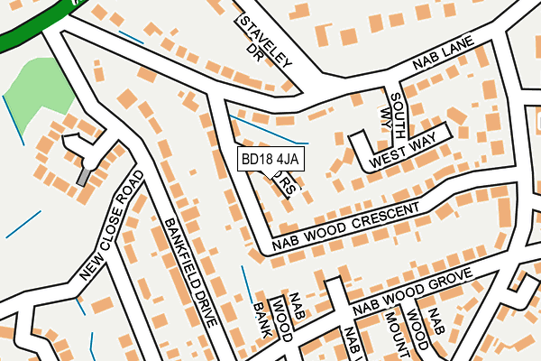 BD18 4JA map - OS OpenMap – Local (Ordnance Survey)