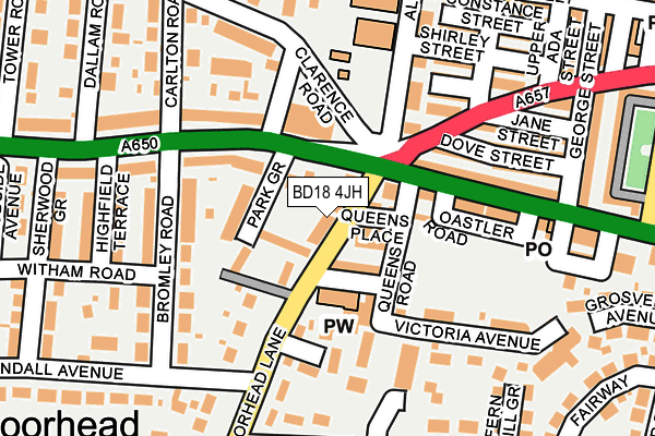 BD18 4JH map - OS OpenMap – Local (Ordnance Survey)