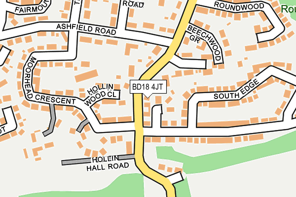 BD18 4JT map - OS OpenMap – Local (Ordnance Survey)