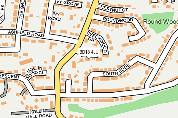 BD18 4JU map - OS OpenMap – Local (Ordnance Survey)