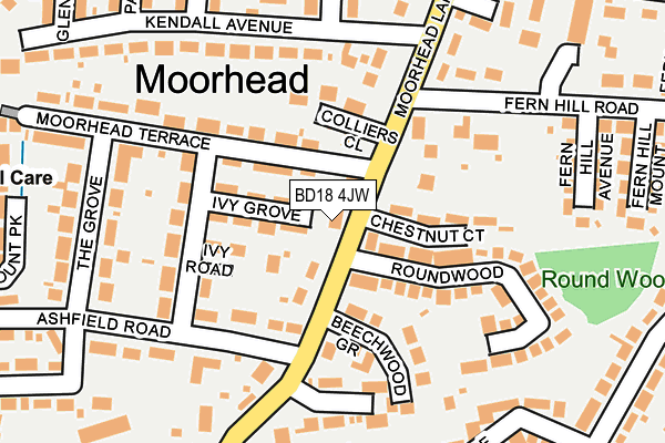 BD18 4JW map - OS OpenMap – Local (Ordnance Survey)