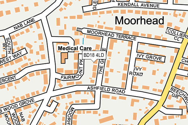 BD18 4LD map - OS OpenMap – Local (Ordnance Survey)