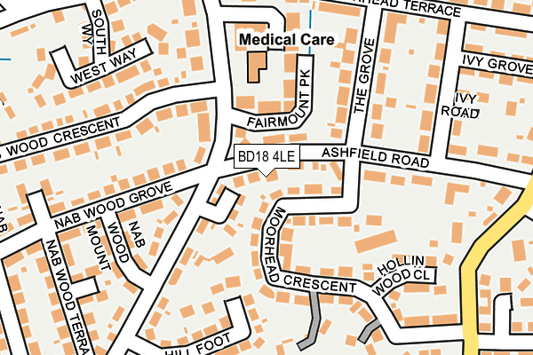 BD18 4LE map - OS OpenMap – Local (Ordnance Survey)