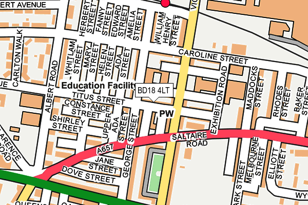BD18 4LT map - OS OpenMap – Local (Ordnance Survey)