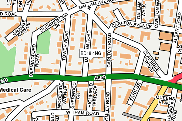 BD18 4NG map - OS OpenMap – Local (Ordnance Survey)