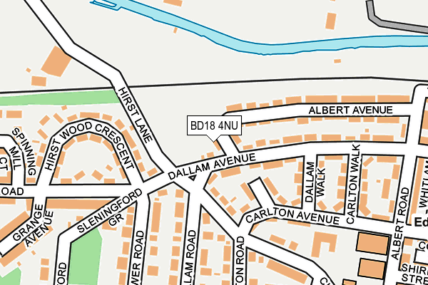 BD18 4NU map - OS OpenMap – Local (Ordnance Survey)