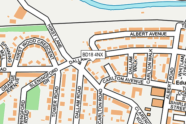BD18 4NX map - OS OpenMap – Local (Ordnance Survey)