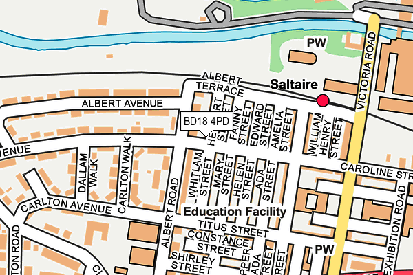 BD18 4PD map - OS OpenMap – Local (Ordnance Survey)