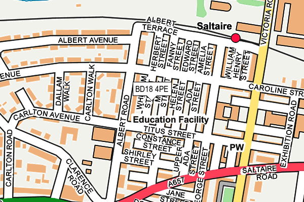 BD18 4PE map - OS OpenMap – Local (Ordnance Survey)