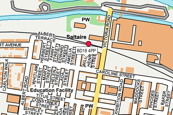 BD18 4PP map - OS OpenMap – Local (Ordnance Survey)