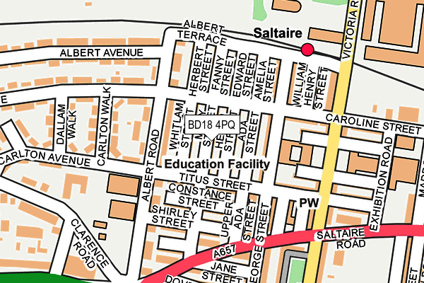 BD18 4PQ map - OS OpenMap – Local (Ordnance Survey)