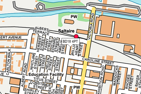 BD18 4PT map - OS OpenMap – Local (Ordnance Survey)