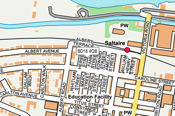 BD18 4QB map - OS OpenMap – Local (Ordnance Survey)