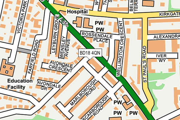 BD18 4QN map - OS OpenMap – Local (Ordnance Survey)