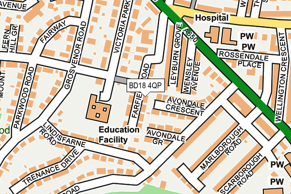 BD18 4QP map - OS OpenMap – Local (Ordnance Survey)