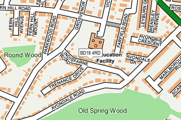 BD18 4RD map - OS OpenMap – Local (Ordnance Survey)